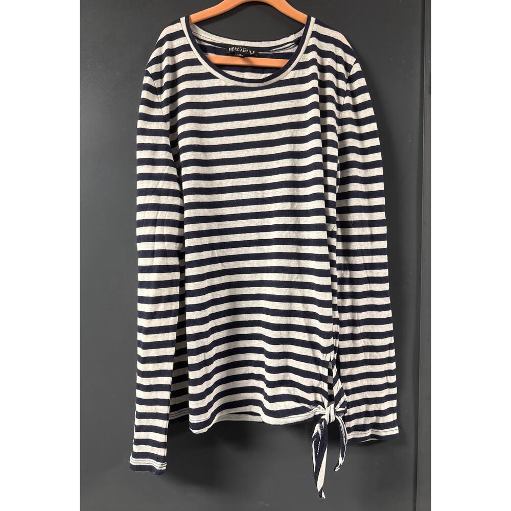 J. Crew Mercantile Black and White Stripe Long sleeve- Small
